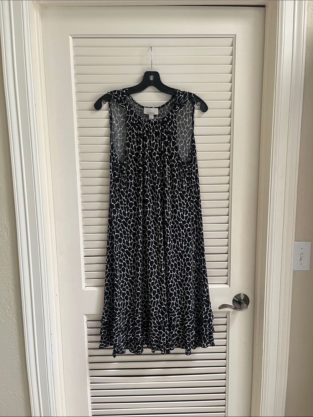 Dress Barn Black & White Abstract Spot Midi Dress
